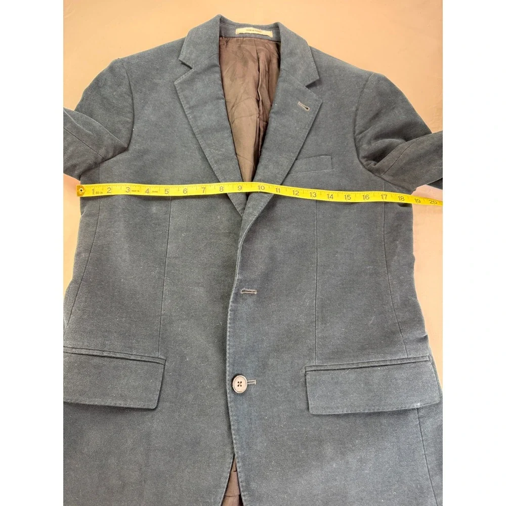 Club Monaco Grant Fit Mens 38 Cotton Blazer Sport Coat Dark Teal Blue Academia